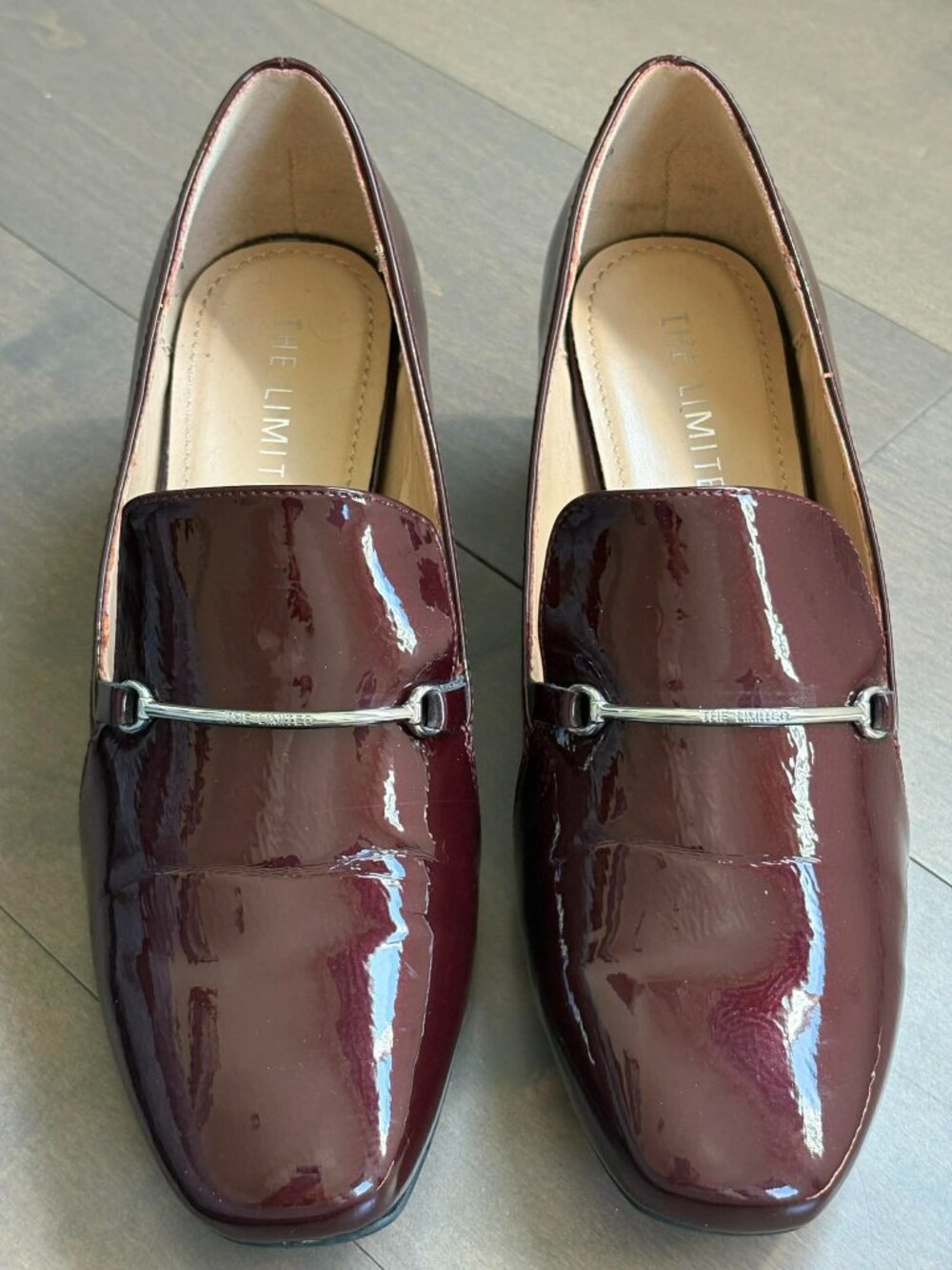 The Limited Burgundy Patent-Leather Loafers